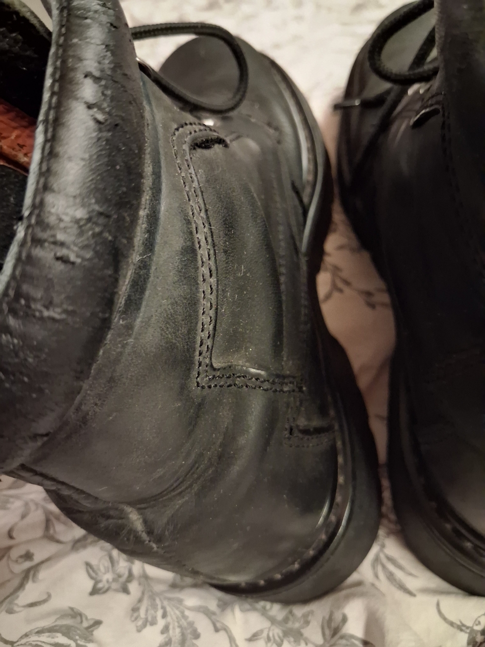 Harley-Davidson Black Leather Ankle Boots with Logo - Picture 8 of 10